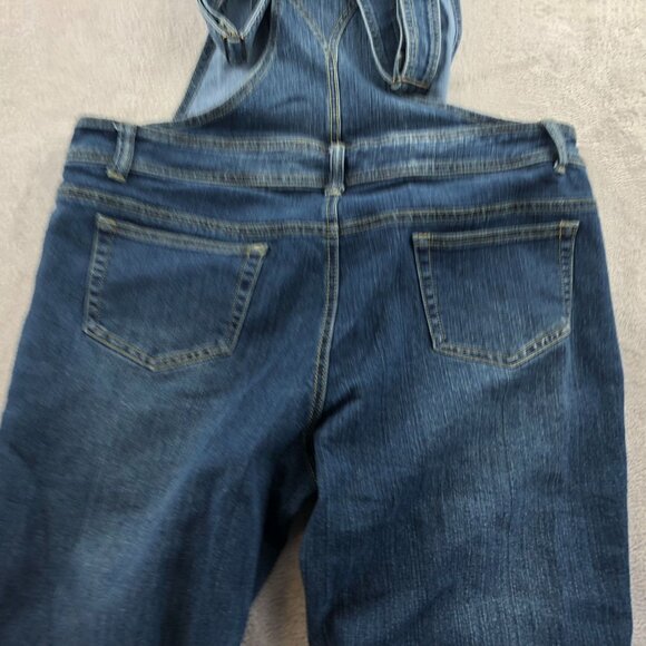 Vintage Planet Motherhood Girls Denim Overalls Large Blue Straight Leg Retro - Picture 13 of 16